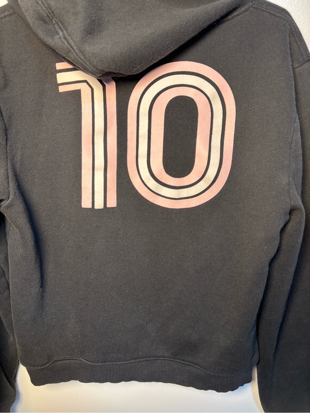 Kids Black Hoodie with Pink Messi Logo - Youth Pullover - Picture 3 of 4